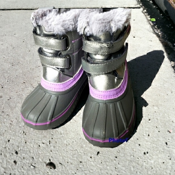 London Fog LFK Totty 13 Months Lavender Sparkle NWOT * Minor Flaw Snow Booties - Picture 14 of 14